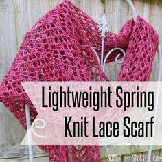 a pink shawl with the words light weight spring knit lace scarf