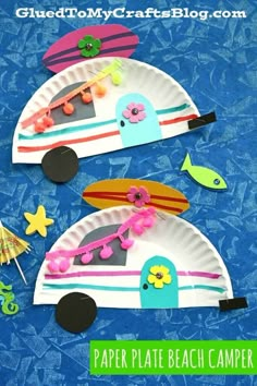 paper plate beach camper craft for kids