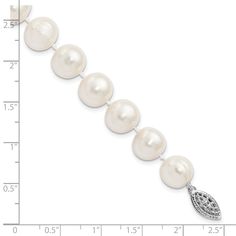 Indulge in the luxurious beauty of our Sterling Silver 10-11mm White Freshwater Cultured Pearl Bracelet with Pearl Clasp. This exquisite piece features lustrous, round freshwater cultured pearls that measure between 10-11mm in size, creating a stunning and elegant look.The pearls are carefully hand-selected for their radiant luster and smooth surface, making each bracelet a unique and special treasure. The bracelet is expertly crafted with high-quality sterling silver and finished with a beautif Cultured Pearl Bracelet, Pearl Clasp, White Pearl Bracelet, Horses Pendant, Pearl Types, Freshwater Cultured Pearls, 925 Jewelry, Cultured Pearls, Pearl Bracelet