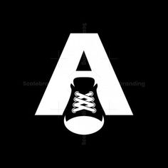 a black and white logo with the letter a