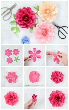 how to make paper flowers that look like they have been cut in half with scissors