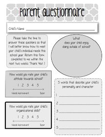 the parent question sheet for children's questions to be answered in their child's book