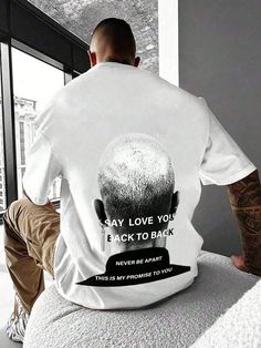 White Casual Collar Half Sleeve Fabric Graphic,Slogan  Embellished Slight Stretch  Men Clothing Streetwear Graphics, Chinos Men Outfit, Typography Shirt Design, Streetwear Tshirt Design, T-shirt Print Design, Indian Men Fashion, Tshirt Design Inspiration, Tshirt Design Men, Shirt Print Design