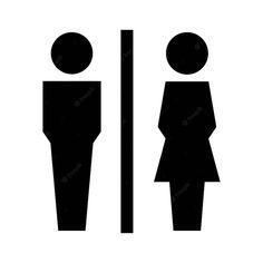 a black and white silhouette of a man and woman standing in front of a mirror