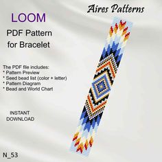 the loom pattern for bracelet is shown