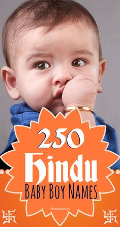 a baby boy is holding his nose with the words, 250 bindu baby boy names