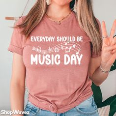 Gift for Musician, Music Tshirt - With over 39,000 sales and more than 5,000 reviews, we have experience in providing a t-shirt you will love. Our shirt options feel soft and comfortable made from cotton (heather colors also contain polyester).  - Soft t-shirts with quality shirt print - Fast customer service - We are here to help answer any questions! - Many different color and size options SIZING INFO Our unisex tees have a regular t-shirt fit. Width and length measurements for all sizes can b Music-themed Slogan Tops For Concerts, Music-themed Slogan T-shirt For Concert, Music-themed Concert T-shirt With Slogan, Music-themed Screen Print Shirt For Concert, Music-themed Tops For Concerts And Music Festivals, Music-themed Tops For Concerts And Festivals, Music-themed Text Print T-shirt For Music Festivals, Music-themed Letter Print T-shirt For Music Festivals, Music-themed Cotton Shirt Fan Merchandise