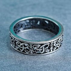 Size 6.75, vintage Sterling 925 silver handmade ring, filigree band, stamped 925 Vintage Filigree Ring With Oxidized Finish For Anniversary, Vintage Oxidized Filigree Ring For Anniversary, Ornate Silver Engraved Ring For Promise, Ornate Silver Engraved Promise Ring, Vintage Filigree Ring With Decorative Band, Antique Silver Rings With Decorative Band, Antique Silver Ring With Decorative Band, Bohemian Filigree Promise Ring With Intricate Design, Vintage Round Filigree Ring With Oxidized Finish