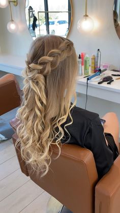 Half Up Hairstyle, Long Blonde, Long Blonde Hair, Hair Hairstyles, Half Up, Her Hair, Blonde Hair, Braids, Blonde