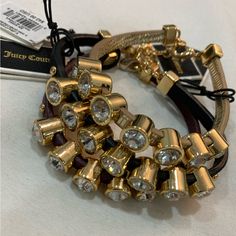 Brand New Leather Bracelets Burgundy,Black And Gold Retail Price $42each Selling Then As A Bundle Brown Leather Bracelet For Party, Stone Bracelets, Juicy Couture Jewelry, Leather Bracelets, Couture Jewelry, Stone Bracelet, Black And Gold, Womens Jewelry Bracelets, Juicy Couture