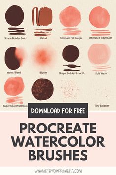 FREE Procreate Brushes - Watercolor Style Procreate Brushes Free Download, Procreate Watercolor Brushes, Lavender Stamp, Digital Art Tutorial Beginner, Procreate Watercolor, Brush Watercolor