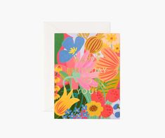 a birthday card with colorful flowers and the words happy birthday to you written on it