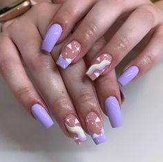 💜 : Credit 2 Owners 𖤐  #nails #naildesign #aesthetic #inspo #ideas #tumblr #cute #fashion #fashionista #fashionable #beauty #beautyblog #soft Sky Nails Design, Purple Cloud Nails, Cloud Nail Designs, Clouds Nails, Cloud Nail Art, Sky Nail Art, Cloud Nails, Purple Nail Art Designs, Disney Acrylic Nails