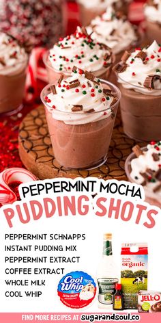 peppermint mocha pudding shots recipe for christmas