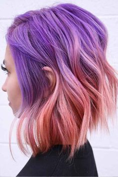 Pink And Purple Hair, Hair Color Unique, Wavy Bob Hairstyles, Hair Color Pink, Fall Hair Color, Mermaid Hair