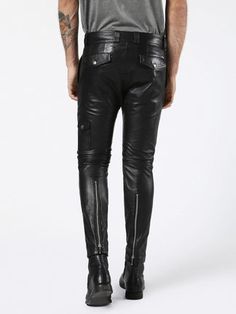 Genuine Sheepskin Black Leather Biker Pants – Boho Living Room Straight Leg Leather Pants For Biker Events, Fitted Leather Bottoms For Biker Events, Fitted Leather Moto Bottoms, Winter Leather Pants With Belt Loops, Fall Moto Pants For Biker Events, Edgy Leather Bottoms With Zip Fly, Moto Style Pants For Biker Events In Fall, Fitted Biker Leather Pants, Fitted Full Length Biker Leather Pants