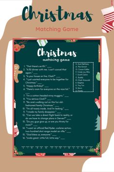 the christmas matching game is shown