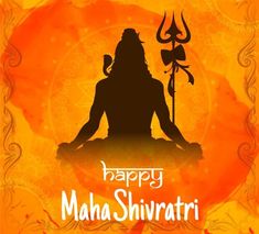 happy mahashivri greeting card with the image of hindu woman sitting in lotus position