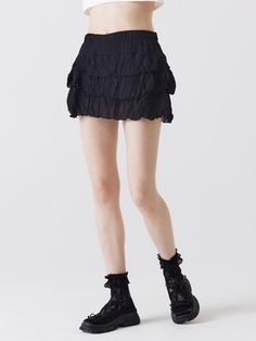 Composition : polyester 100%Color : Black Country of Origin : Republic of Korea Tiered Mini Skirt, Mini Skirt Black, Skirt Black, Mini Skirt, Mini Skirts, Composition, Skirt, The Originals, Clothes For Women