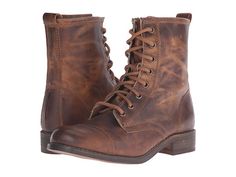 Steve Madden Charrie Women's Lace Up Boots, Brown Combat Boots, Cognac Boots, Cap Toe Boots, Boots Combat, Army Boots, Steve Madden Boots, Trendy Boots, Boating Outfit