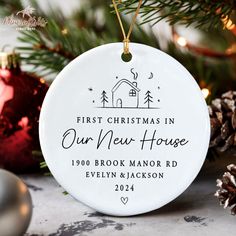 personalized first christmas ornament for our new house