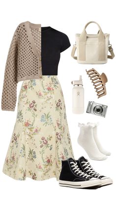 Back To School Modest Outfits, Cottagecore Outfits Work, Cottagecore Modest Outfits, Skirts And Dresses Outfits, Cute Modest Spring Outfits, Shein Church Outfits, Light Cottagecore Outfits, Church Outfit Ideas Casual, Old Money Summer Outfits Modest