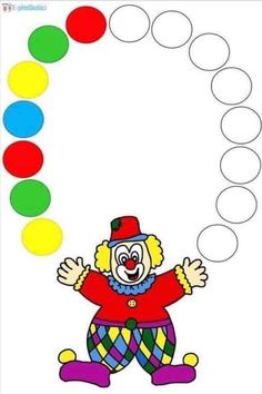 an image of a clown with circles in the background