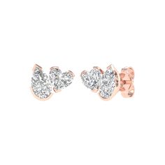 Crafted with precision and passion, each stud features a harmonious fusion of two distinct diamond cuts - the graceful pear and the romantic heart. A true masterpiece of design, this stunning Toi et Moi studs boasts a dazzling radiance that will light up your face and add a touch of sophistication to any outfit. Elegant Heart Cut Diamond Earrings With Vvs Clarity, Pear-shaped Diamond Earrings With Single Cut For Anniversary, Anniversary Pear-shaped Single Cut Diamond Earrings, Elegant Round Cut Diamond Earrings For Valentine's Day, Elegant Valentine's Day Diamond Earrings With Round Cut, Pear-shaped Rose Gold Diamond Earrings, Elegant Valentine's Day Round Cut Diamond Earrings, Luxury Heart Cut Diamond Earrings For Formal Occasions, Luxury Heart Cut Diamond Earrings For Wedding