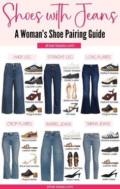 Shoes With Straight Leg Jeans, Straight Leg Jeans Shoes, Shoes For Wide Leg Jeans, Shoes With Flare Jeans, Shoes To Wear With Flare Jeans, Shoes To Wear With Jeans, Wide Leg Jeans Shoes, Flare Jeans Shoes, Jeans Styling