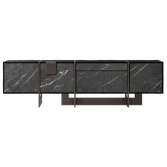 the sideboard is made out of black marble