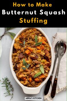 the cover of how to make butternut squash stuffing