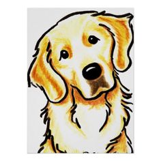 a drawing of a golden retriever dog