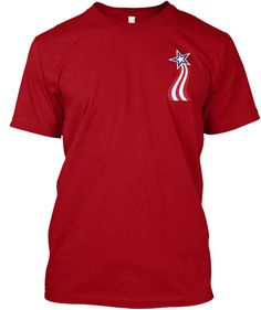 a red t - shirt with a white star on it