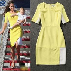 Vestidos Kate Middleton, Kate Middleton Style Dresses, Patchwork Half Sleeve, Moda Kate Middleton, Romance Wedding Dress, Long Sleeve Flower Dress, Kate Princess, Princess Kate Style, Kate Middleton Style Outfits