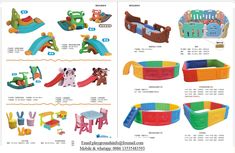 an advertisement for children's toys with pictures of different types and colors on it