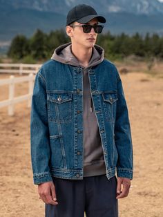 Dark Wash Long Sleeve Denim Jacket For Streetwear, Dark Wash Denim Jacket With Pockets For Streetwear, Dark Wash Denim Jacket With Multiple Pockets For Streetwear, Cheap Oversized Men's Denim Jacket, Dark Denim Outfit, Big Guy Style, 2024 Denim, Dark Wash Rigid Denim Jacket For Streetwear, Dark Jean Jacket