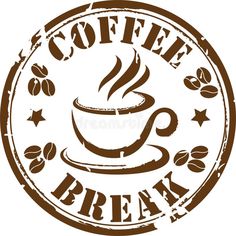 coffee break stamp on white background royalty illustration