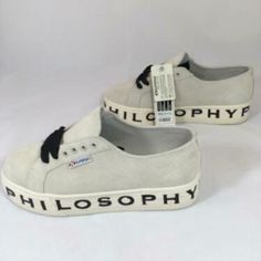 Nwt Superga X Philosophy Canvas/Suede Sneakers Unisex Women's 9 Men's 7.5 ~ Style J32022172 ~ From The Fantasia Collection ~ Us Women's 9, Men's 7.5 ~ Euro 40. Uk 6.5 ~ Vulcanized Rubber Sole With White Canvas And Calf Suede ~ Made In Italy Sporty Platform Sneakers With Closed Toe, White High-top Suede Platform Sneakers, White Low-top Suede Platform Sneakers, White Suede High-top Platform Sneakers, White Platform Sneakers With Closed Toe, White Casual Platform Sneakers With Closed Toe, White Closed Toe Casual Platform Sneakers, Casual White Closed Toe Platform Sneakers, White Suede Platform Sneakers With Textured Sole