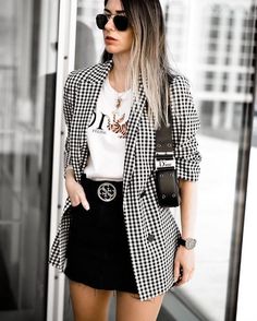 Blazer Outfits Casual, Cooler Look, Outfit Trends, Plaid Fashion, Blazer Outfits, Mode Inspiration, Outfit Casual