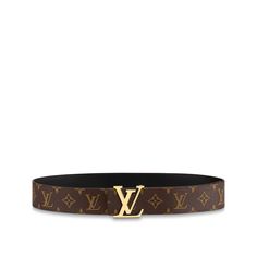 LOUIS VUITTON® - Lv Initiales 40mm Reversible Belt - Brown Louis Vuitton Online, Belt Luxury, Lv Belt, Louis Vuitton Belt, Reversible Belt, Lv Monogram, Louis Vuitton Official, Canvas Leather, Black Belt