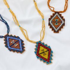 Trendy and tribal-inspired, the Mayan Pyramid Beaded Pendant Necklace makes a bold statement. Perfect for pairing with whites or denim for a great boho look. Made by women artisans of La Casa in Guatemala. Since 2000, La Casa Cotzal has designed a range of Guatemalan handcrafted pieces produced by artisan communities throughout the country. Mayan women traditionally have been backstrap loom weavers, but increasingly they are learning to use pedal looms as well. In traditional Guatemalan weaving, the two main specialized techniques are ikat and supplementary weft brocade. Artisans at La Casa are versed in both weaving techniques as well as in intricate bead work. The work provided by La Casa is vital to the women's families and communities. Glass beads & cotton thread Pendant: 3.25" H x 2" Artisan Fair Trade Beaded Necklace For Festivals, Hand-strung Beaded Necklace For Festivals, Artisan Beaded Pendant Necklace For Festivals, Bohemian Beaded Necklaces With Colorful Beads For Crafting, Bohemian Beaded Chain For Crafting, Artisan Festival Pendant Beads, Artisan Hand-strung Beaded Necklaces For Festivals, Southwestern Style Large Beads Jewelry For Festivals, Southwestern Large Beads For Crafting