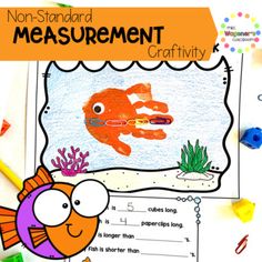 an image of a fish in the ocean with text reading non - standard measurement craftivity