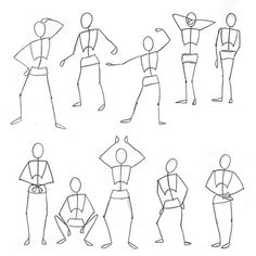 an image of different poses for people to draw