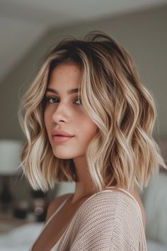 42 Beige Blonde Hair Color Ideas Everyone's Talking About Right Now Dark Blonde Lob, Blonde Lob With Bangs, Beige Blonde Hair Color, Natural Dark Blonde, Medium Length Blonde Hair, Beige Blonde Hair, Blonde Shades, Lob With Bangs