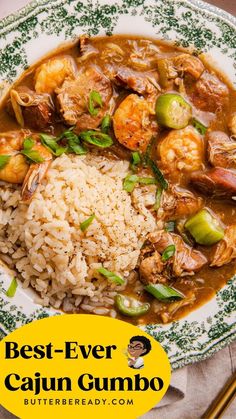 the best ever cajun gumbo recipe with shrimp and jalapenos on top