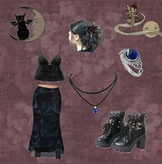 Whimsygoth, whimsical, 90s outfit inspo, fall outfit, autumn aesthetic, witch aesthetic, goth outfit, season of the witch, spooky season, halloween, october, black boots, long floral skirt, goth jewelry, gemstone jewelry, celestial aesthetic Witchy Y2k Outfits, Whimsical Goth Aesthetic, The Craft Aesthetic Outfits, Sea Witch Aesthetic Outfit, Casual Witch Outfit, Styl Goth, Witch Aesthetic Outfit, Long Floral Skirt, 90's Grunge