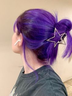 purple hair inspo Purple Hair Pigtails, Purple Hair Inspiration, Purple Bangs, Short Purple Hair, Strawberry Shortcake Characters, Red Hair Inspo, Septum Piercing, Hair Inspiration Color, Hair Colour