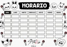 a planner with stickers on it that says horaio and has different faces