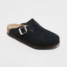 Upgrade your footwear collection with these Betsy Mule Flats from Universal Thread™. These stylish clog mules feature a neutral suede finish to pair with a wide range of casual or dressier outfits for go-to styling. Featuring a round-toe front and an instep strap with a metal buckle accent, they bring on-trend flair to your look. These flat clog mules with a medium shoe width offer comfortable wear, while a slip-on style makes them easy to put on and take off. Universal Thread™: The denim collec Beach Socks, Mule Flats, Target Shoes, Suede Clogs, Cozy Coats, Footbed Sandals, Thick Socks, Suede Sandals, Dressy Outfits