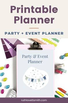 a party and event planner on a clipboard